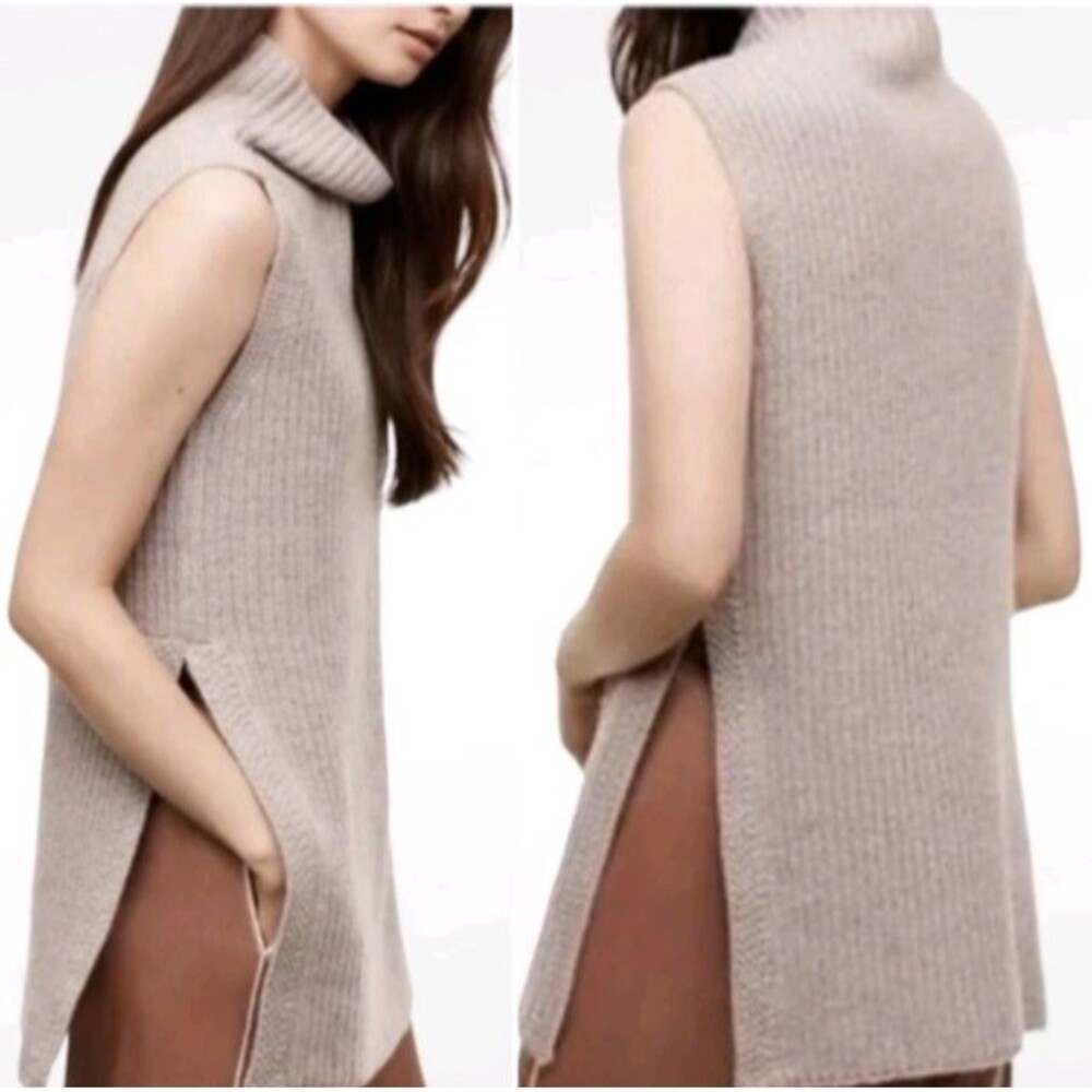 Wilfred Beige Sleeveless Turtleneck Sweater